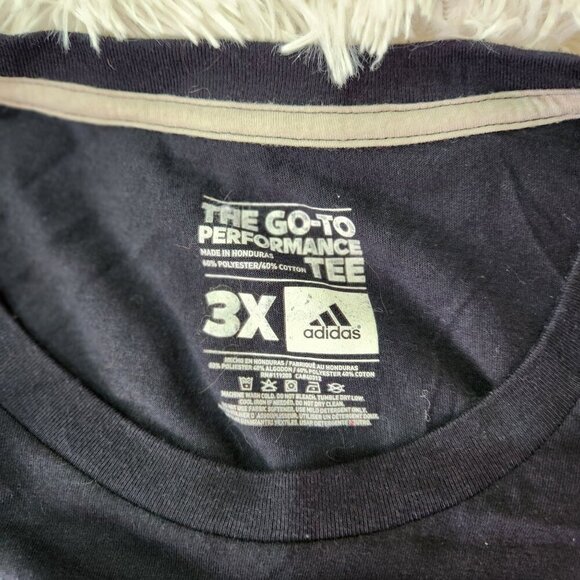 Adidas Black Go-To Performance Tee 3X  Polyester & Cotton Blend - Picture 3 of 4
